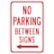 Signmission No Parking Between Signs With Left Arrow, Heavy-Gauge Aluminum, 12" x 18", A-1218-25055 A-1218-25055 - alternate 1